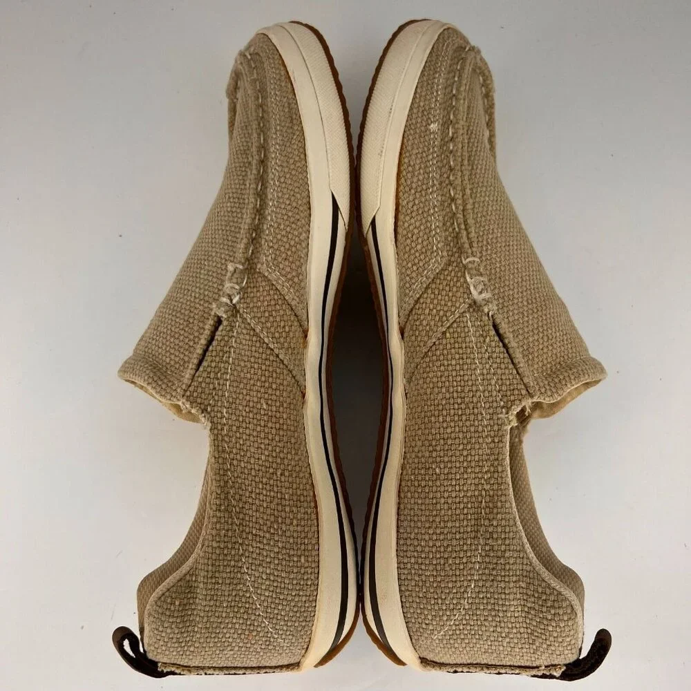 Margaritaville Mens Barbados MG7009M Beige Canvas Low Top Size 8 Slip-On Shoes